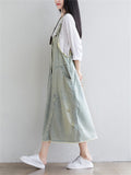 Fashion Buttons Denim Suspender Skirts