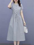 Women's Stylish Cotton Linen Dresses for Summer