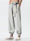 Loose Cotton Linen Solid Color Pants