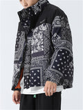 Thicken Cozy Winter Cotton Floral Street Coats For Men