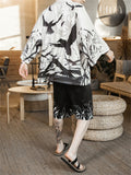 Men Casual Printed 3/4 Sleeve 2-Pieces Outfits