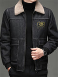 Casual Cool Lapel Winter Denim Large Size Middle Aged Coats