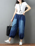 Women's Blue Denim Bloomer Pants