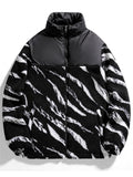 Newly Design Winter Zebra Stripes Thermal Casual Young Men's Cotton Coats