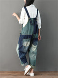 Color Block Antique Finish Denim Jumpsuit