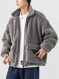 Cozy Autumn Winter Thicken Loose Lamb Fleece Coats For Men