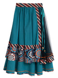 Cissot Boho Style A-Line Blue Skirts