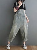 Washed New Spring Relaxed Retro Jumpsuits For Lady