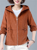 Corduroy Autumn Winter Short Female Jackets