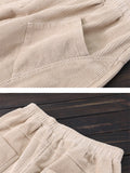 Solid Color Retro Corduroy Harem Pants