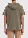 Solid Hooded Men's Shirt For Summer