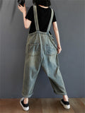 Denim Jeans Jumpsuits Popular Retro For Ladies At Favourable Price