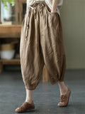 Fashion Drawstring Solid Color Bloomers