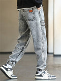 Stylish Male Large Size Hip Hop Straight Leg Jeans