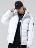 Thickened Street Fashion Glossy Hooded Down Jacket Men's Coats