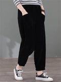 Solid Color Retro Corduroy Harem Pants