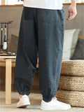 Casual Drawstring Ankle Banded Denim Pants