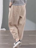 Solid Color Retro Corduroy Harem Pants