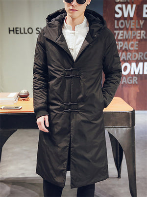 Korean Style Street Warm Hooded Long Coat