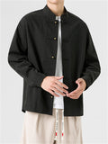 Chinese Style Men's Solid Tang Suit Shirt