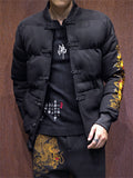 Cissot Ancient Chinese Dragon Printed Winter Coat