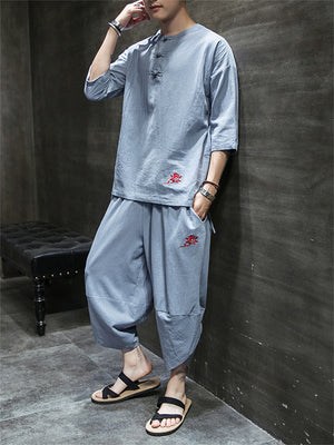 Simple Summer Embroidered Students Sports Outfits For Men