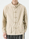 Mens Chinese Style Handsome Washed Jackets