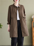 Ladies Cargo Fashionable Cool Large Size Relaxed Long Jackets In Stock