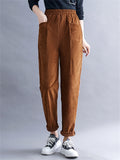 Plush Thick Autumn Winter Corduroy Warm Harem Pants For Women