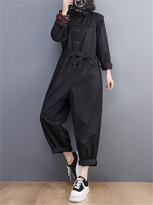 Cool Long Sleeve Cargo Jumpsuits for Women