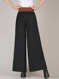 Loose Solid Color High Waist Wide Leg Pants