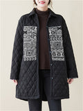 Black Winter Patchwork Single Button Chic Cozy Female Jackets