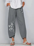 Women's Butterflies Printed Elastic Waist Pants