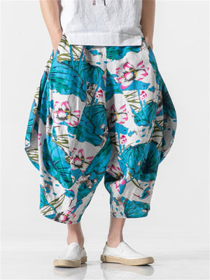 Floral Cropped Pants Fashion Bloomers