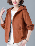 Corduroy Autumn Winter Short Female Jackets