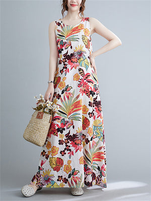 Women's Beautiful Sleeveless Floal Printed Dress