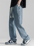 Smooth Casual Men's Jeans With Floor Length