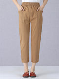 Trendy Elastic Waist Pants With Pockets