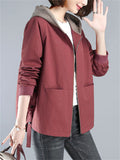 Fashion Korean Style Hooded Mom Jackets for Women