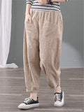 Solid Color Retro Corduroy Harem Pants