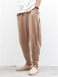 Solid Color Cotton Linen Harem Pants