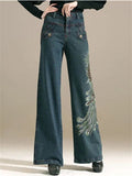 Dark Blue Loose Spring Autumn Trendy Jeans