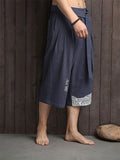 Mandarin Style Drawstring Linen Pocket Pants