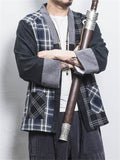 Fashion Plaid Kimono Shirt for Men