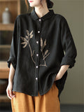 Women's Comfy Cotton Linen All Match Button Up Shirts