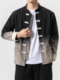 Stand Collar Gradients Casual Jackets Coat