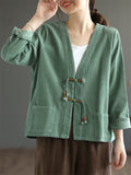 Vintage Corduroy Chinese Style Girls Jackets