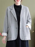 Women's Classical Notched Collar Cotton Blazers