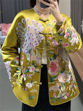 Vintage Luxury Peacock Peony Embroidery Jacket for Women