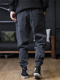 Men's Plus Size Ankle-tied Cargo Jeans